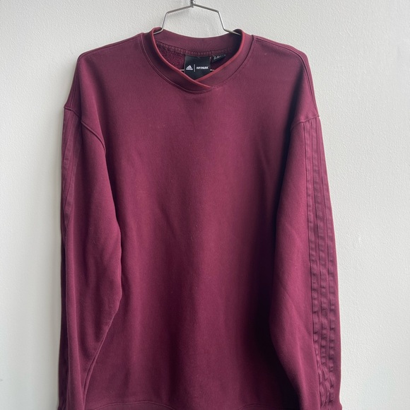 Ivy Park x Adidas Beyoncé Maroon oversized V-Neck Sweatshirt - Picture 2 of 5